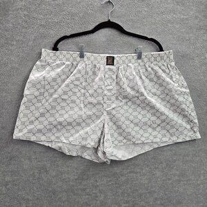 Savage Fenty Men Sleepwear 3XL White Logo Embroidery Boxer Shorts Geometric